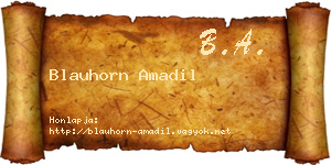 Blauhorn Amadil névjegykártya